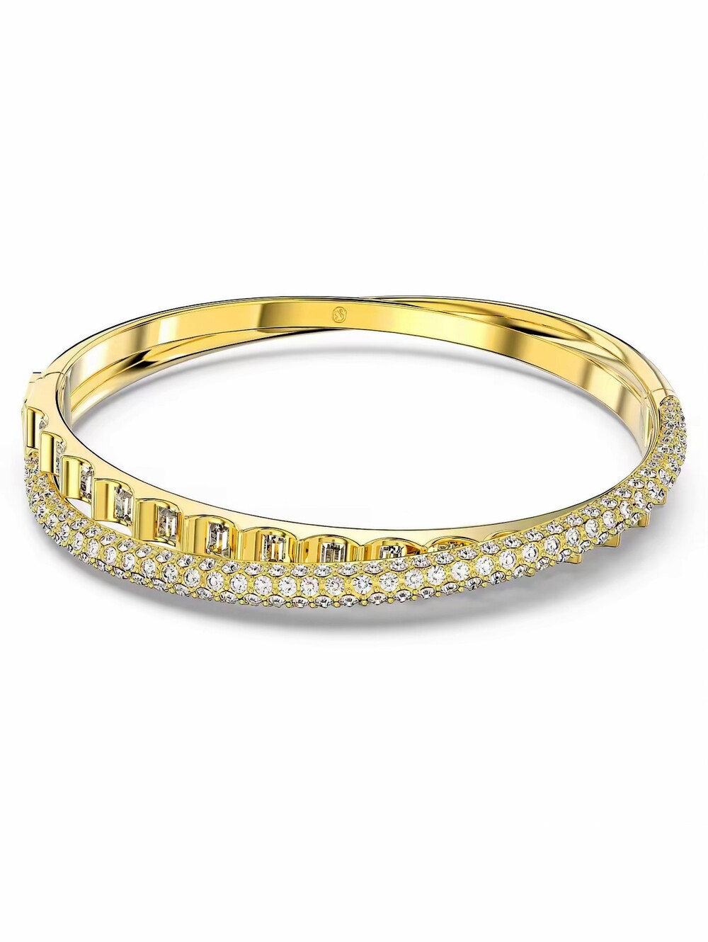 Swarovski Rota Bangle – Mixed Cuts, White, Gold-tone Plated